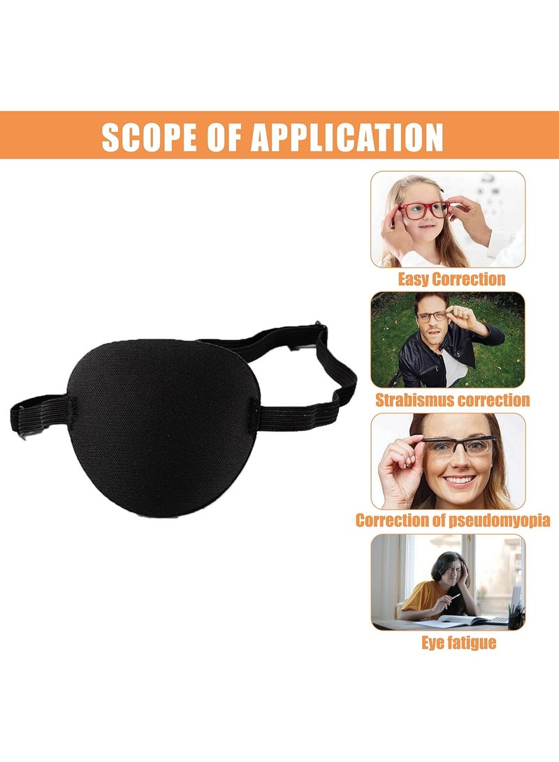 رقعة عين ناعمة قابلة للتعديل للبالغين والأطفال، غطاء لتصحيح كسل العين اليسرى أو اليمنى، ديكور لحفلات تنكرية للقراصنة، أسود - Image 4